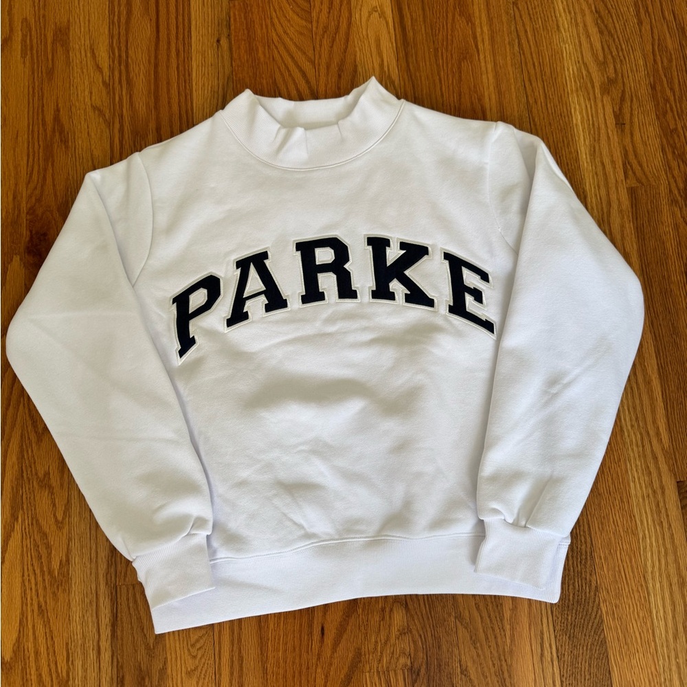 Parke Varsity Mockneck White + Denim (S/M) - Picture 2 of 3